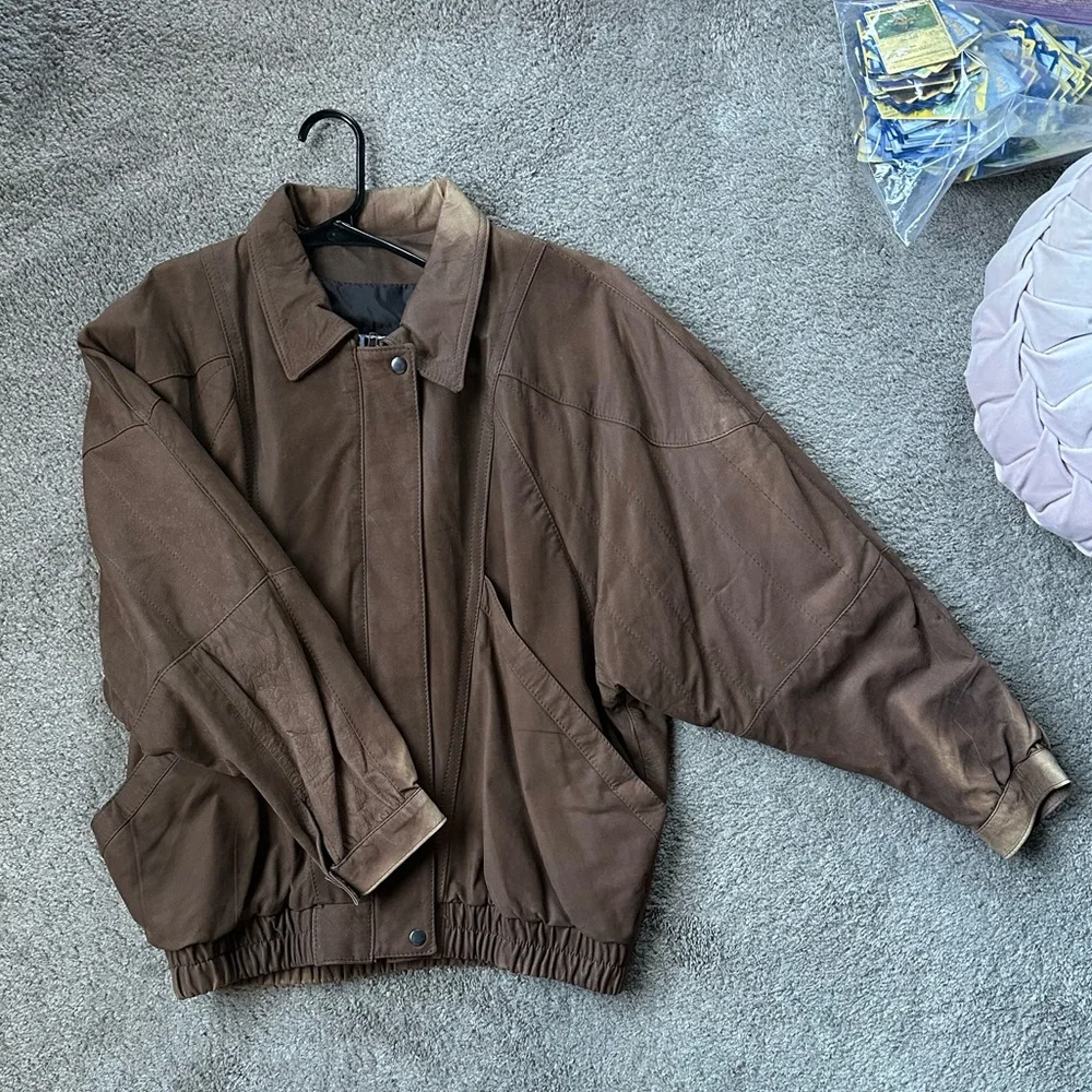 Vintage Men’s Genuine Leather Suede Coat Large - Picture 10 of 15